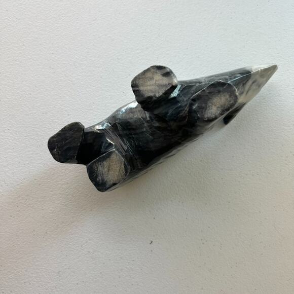 Hand Carved Gray ONYX Stone Bear Figurine Vintage Animal 8" - Picture 9 of 11